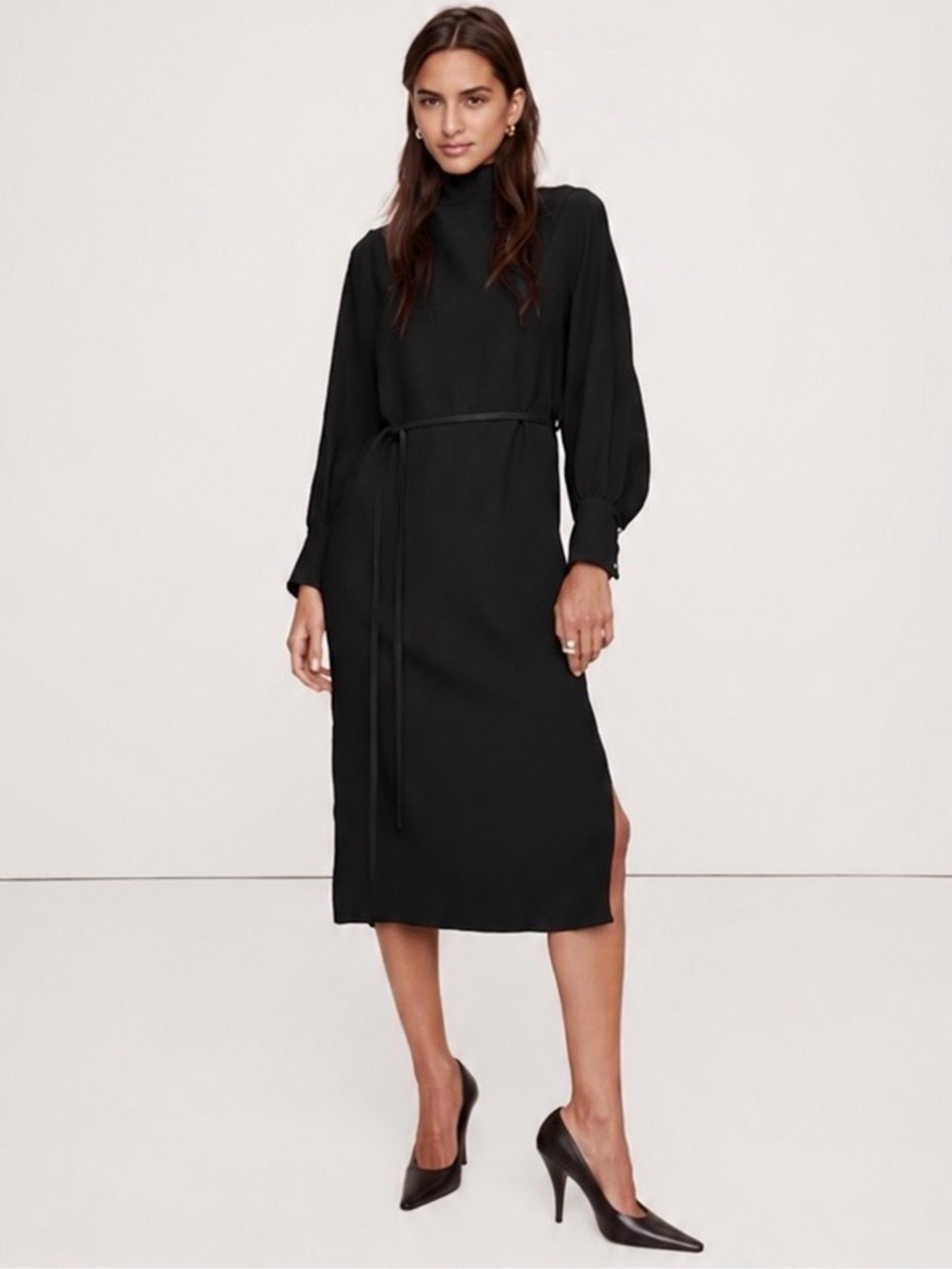 NWT! Banana Republic Black Riya Midi Dress - Medium 817297 🧱